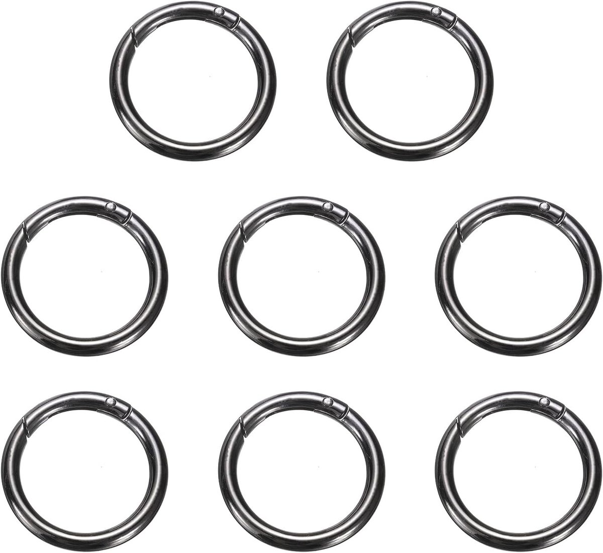 Lente O-ringclip, 8 stuks, metalen veersluiting, sleutelring, 41 mm, ronde sleutelhanger, kliksluiting, accessoires voor portemonnee, schoudertas, gunmetal