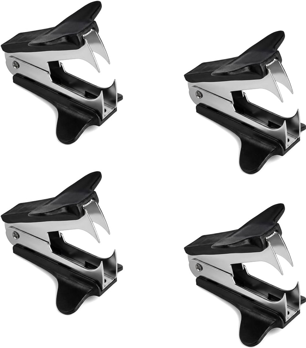 4 stuks, mini-nietjesverwijderaar, zwarte | nietverwijderaar, metalen nietjesverwijderaar, duurzame nietjesverwijderaar, voor kantoor, school, thuis