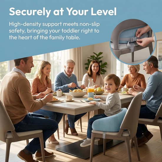 Stoelverhoging, stoelverhoging, kinderboosterstoel, stoelverhoging, stoelen, kind, wasbaar, demonteerbaar, voor eettafel, babybooster, zitkussens, kinderzitkussens, hoogte 6 tot 8 cm — afbeelding 5