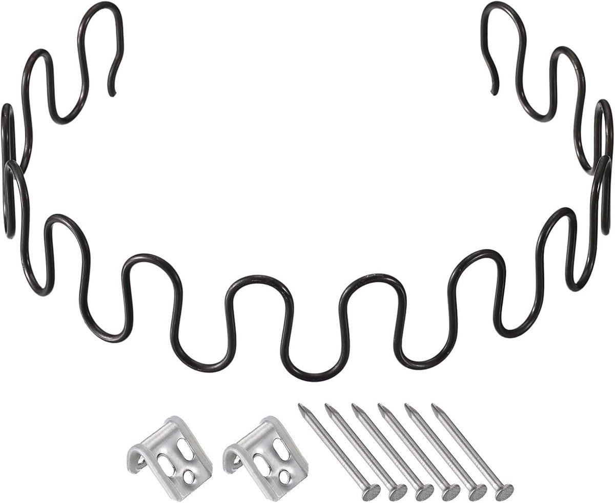 Sourcing map 23,6 inch bankveer vervanging met clips spijkers ronde vorm veer ligdelen voor meubels bank reparatie bevestiging stoel doorhangen zitting zwart