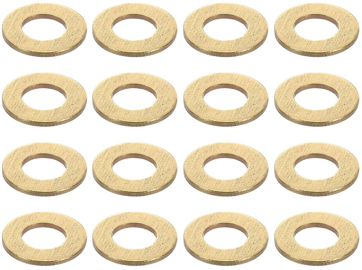 Platte afdichtingen, M6 x 12 x 1 mm messing sluitringen, afdichtringen voor schroeven, bouten, machinereparatie, buitenbouw