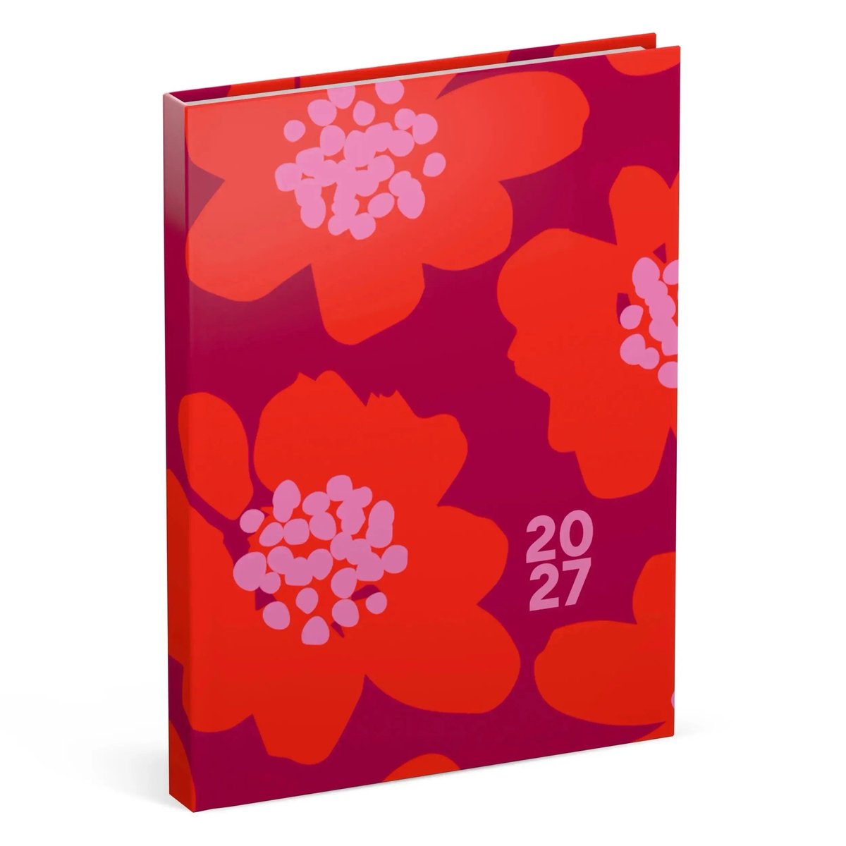 Flowers Bold Desk Agenda 2027 Rood