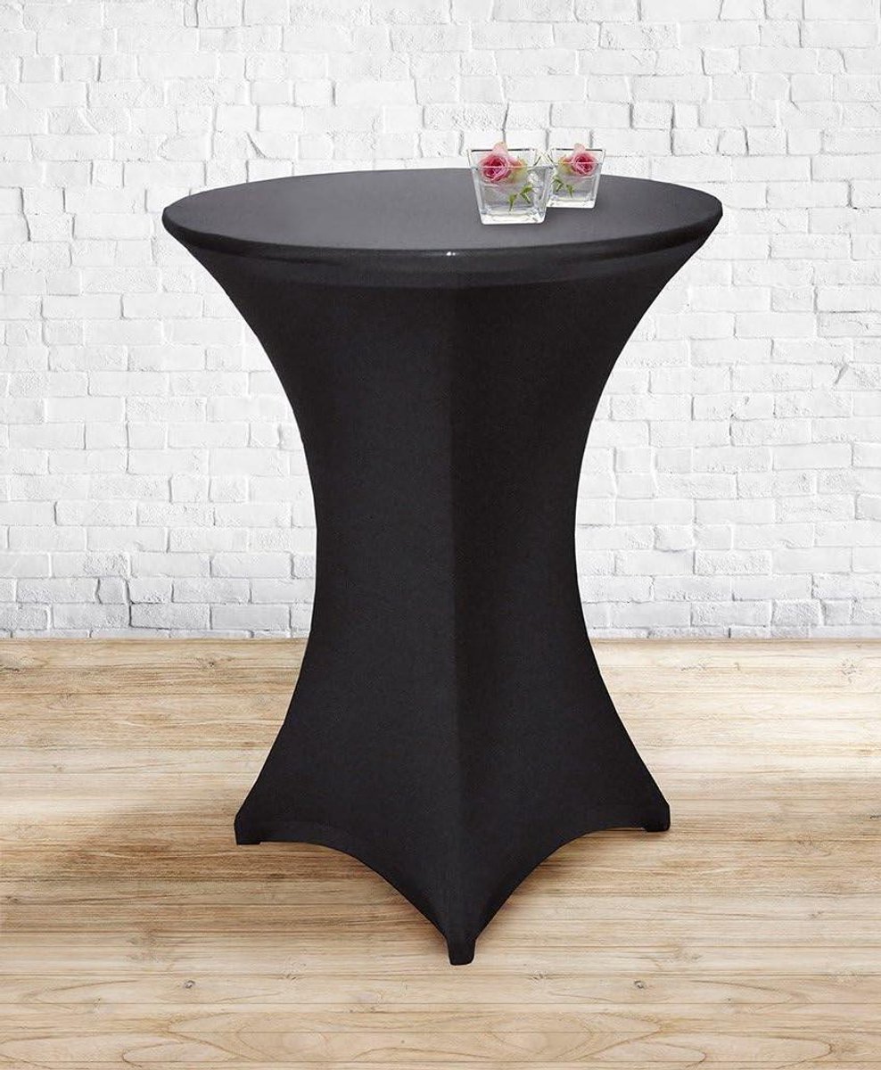 Statafelhoes - Hoes statafel - Feest decoratie - Elastische sluiting - 75-80 cm - Zwart