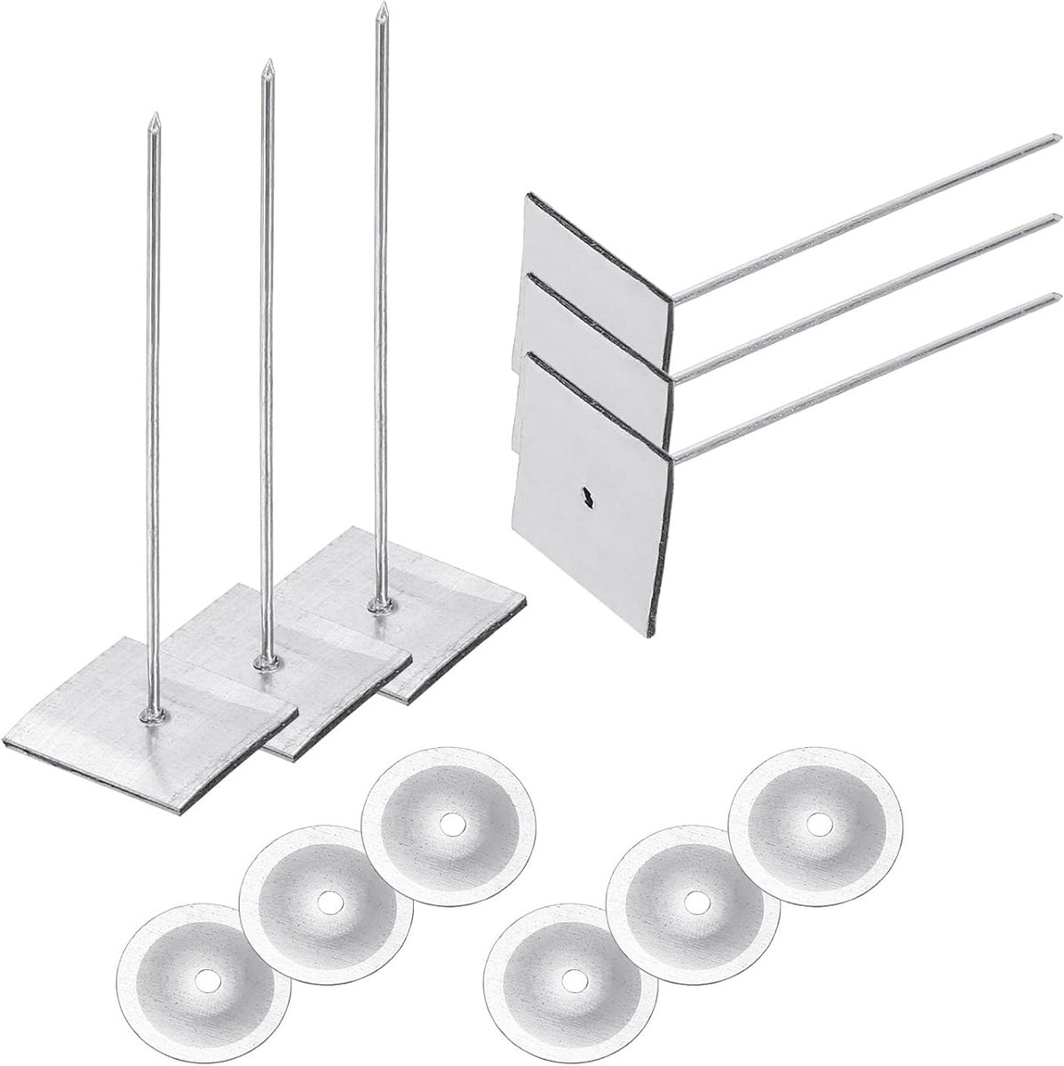 70 mm zelfklevende isolatiestiften, 50 sets 1,5 cm sluitringen, aluminium isolatiehaken, kap, ronde sluitringen voor schuimplaten wandvloer plafond