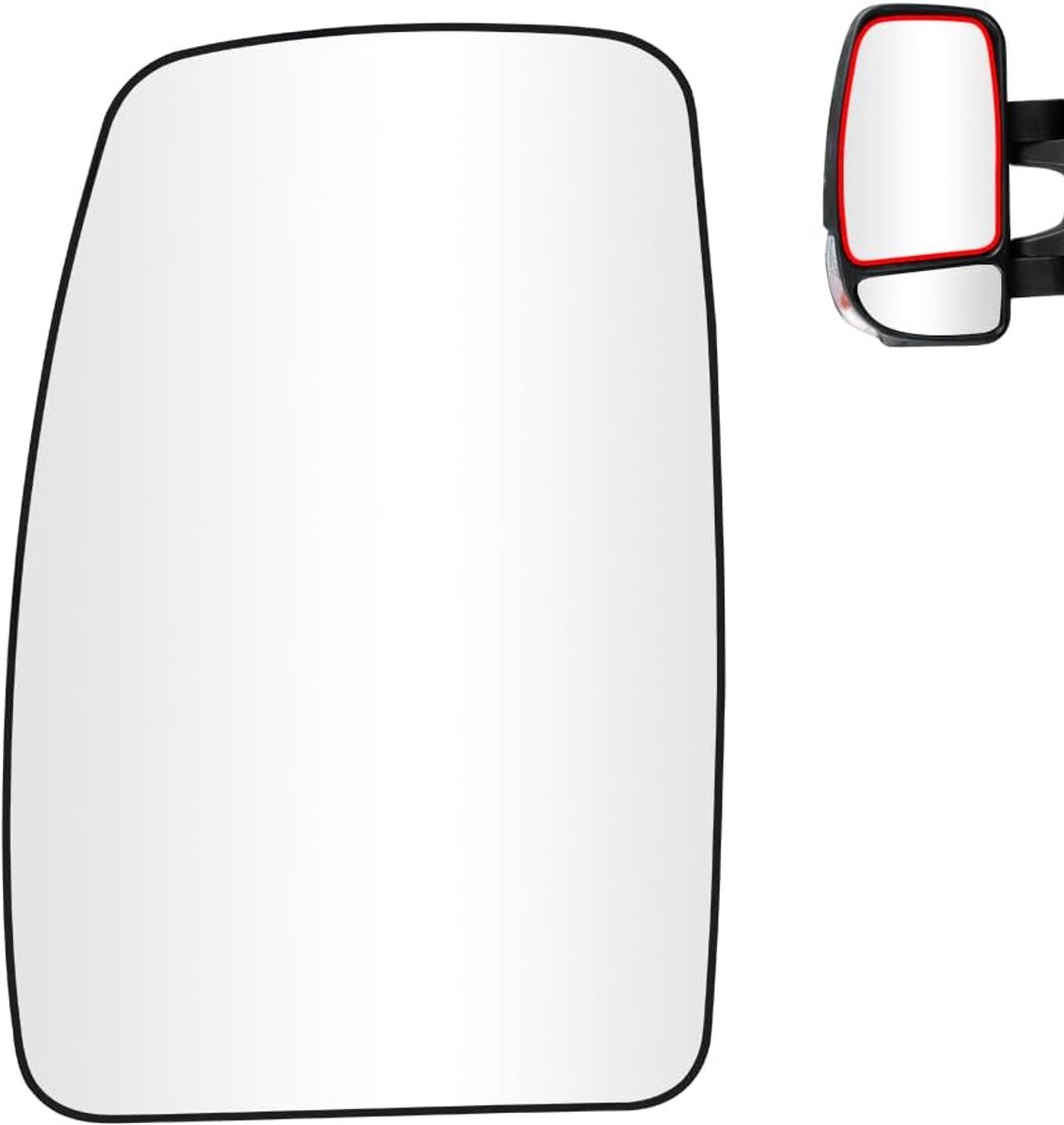 Spiegelglas Verwarmd Bestuurderszijde voor Renault Master 3 2010-2024 Opel Movano B Nissan NV400 2010-2021 Buitenspiegel Glas Vervanging 963662420R (Linksboven)