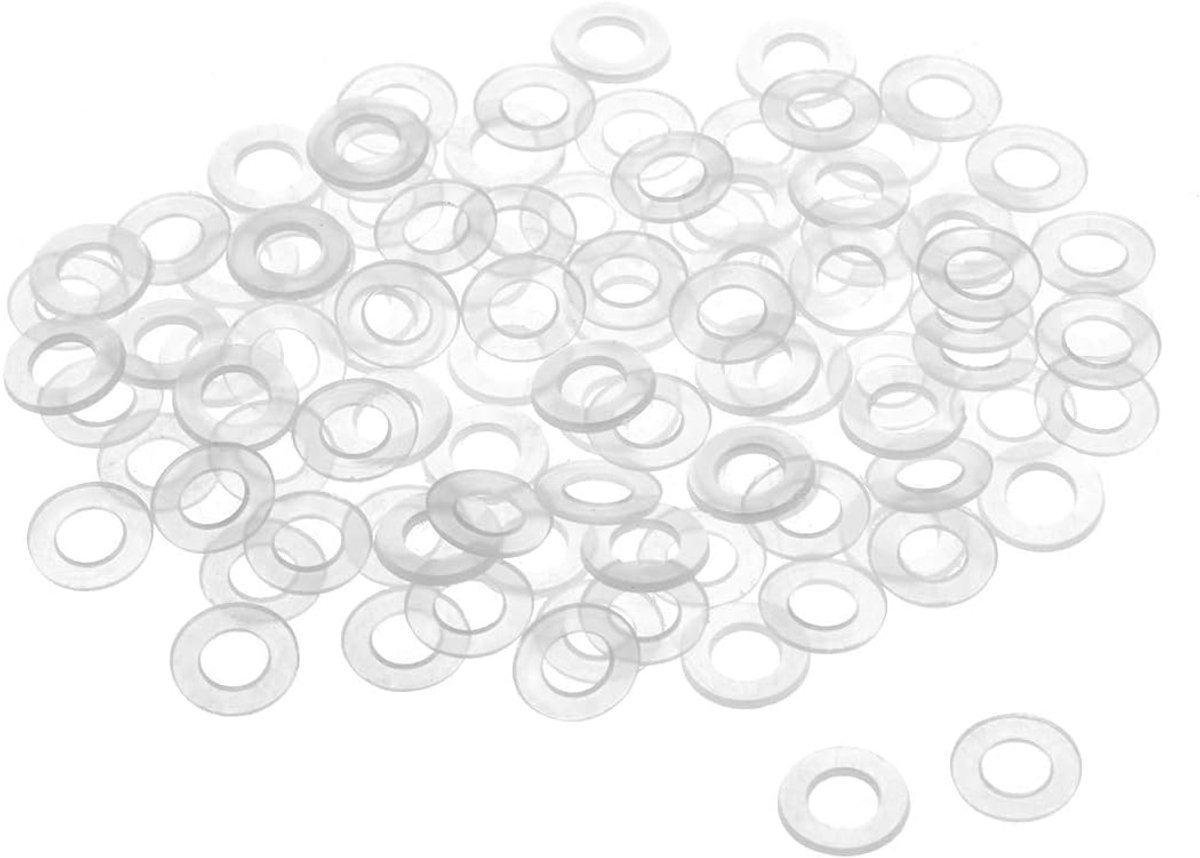 Platte ringen M5 schroef bout 10mm OD 1mm dik helder