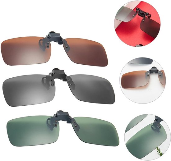 Zonnebril Clips - Overzet Zonnebril - Buitenactiviteiten Bescherming - Gepolariseerde Lenzen - 6 Stuks - Gemengde Kleuren — afbeelding 5