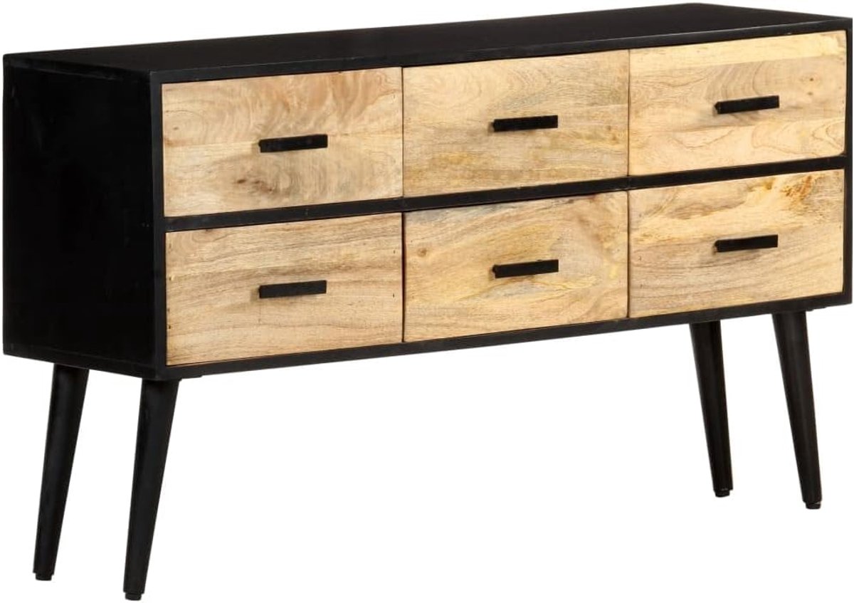 Dressoir 110x33x64 Cm - Massief mango hout - 6 lades voor opslag - Stijlvol en praktisch - SnelShoppen