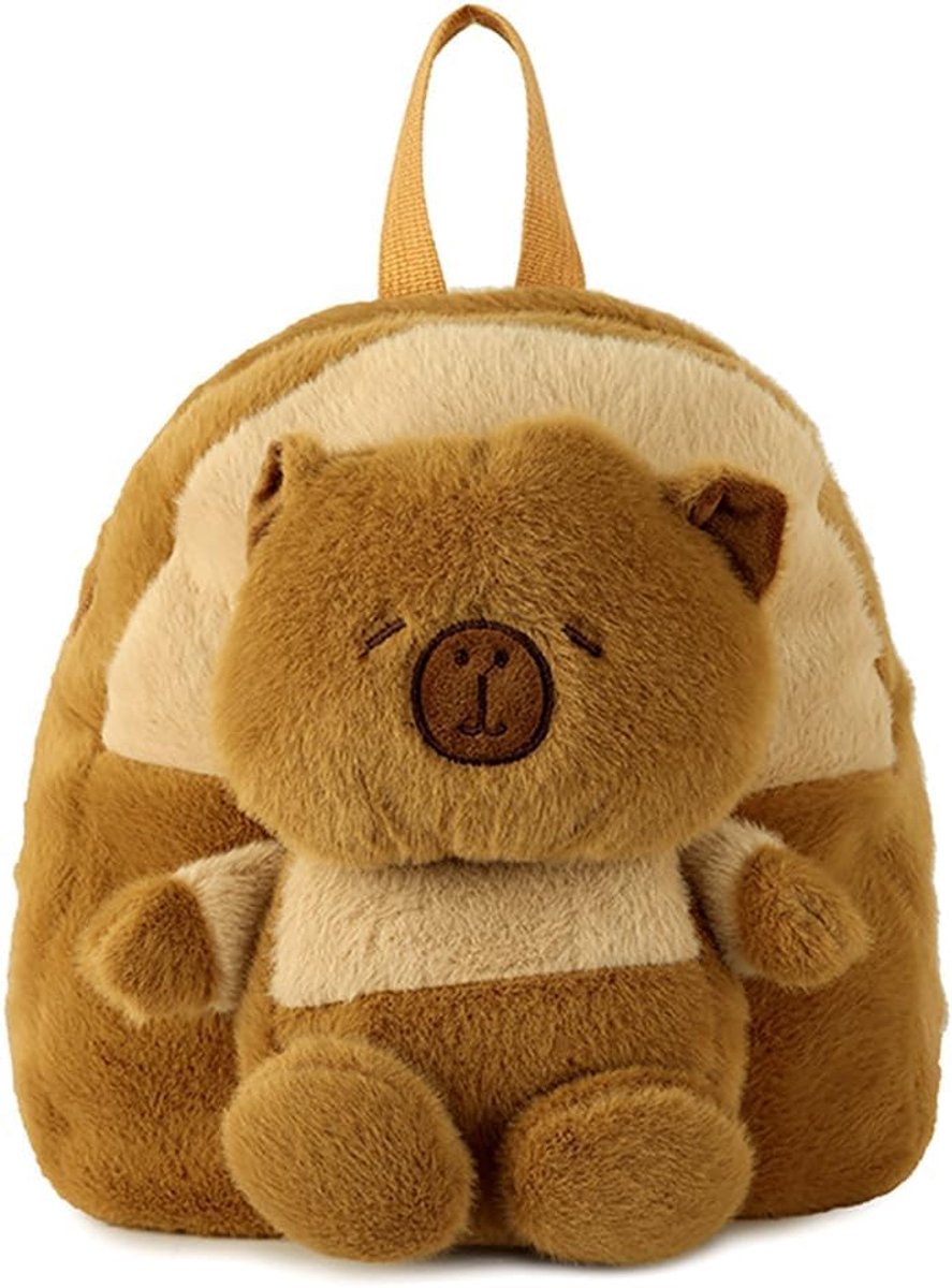 Kinderrugzak, Capybara Pluche Rugzakken Cartoon Schoolrugzak Kawaii Rugzak Dagrugzak Tassen Dubbele Schoudertas Voorschoolse Rugzaks voor School Kleuterschool(29x29x10cm)