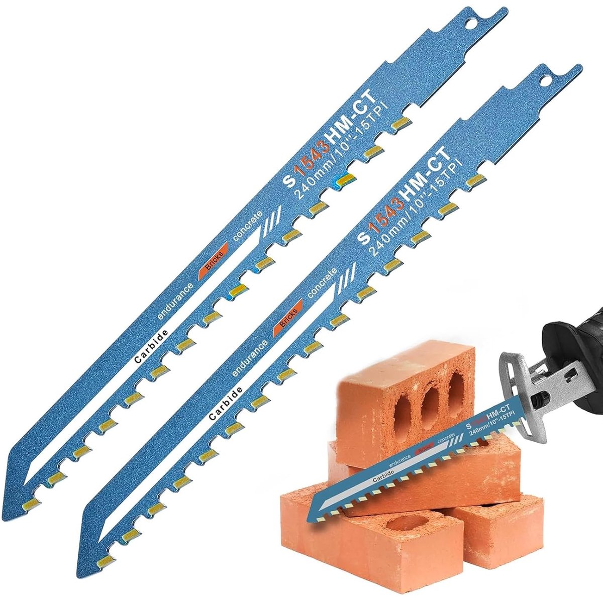 Reciprozaagbladen 240 mm - Hardmetalen staal - Voor steen, hout en metaal - Snel en duurzaam snijden - SnelShoppen