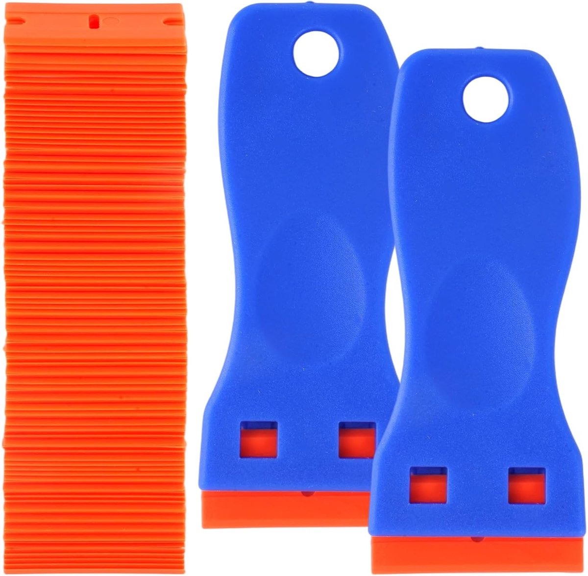 Plastic schrapers set 2 stuks - met 110 vervangbladen - multifunctioneel - voor verwijderen van lijmresten - SnelShoppen