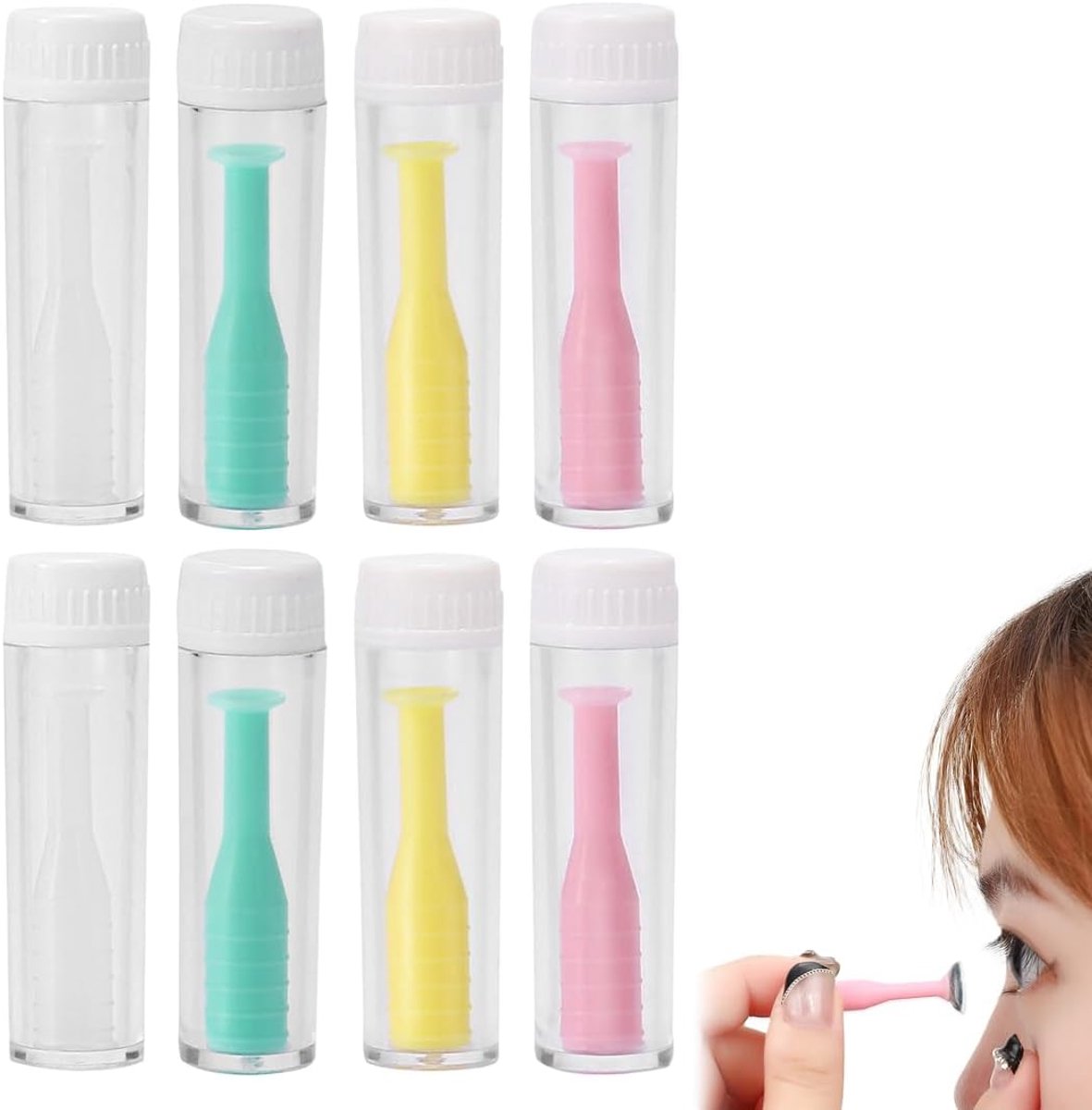 Contactlensopnamehulp set van 8 - verschillende kleuren en ontwerpen - veilig en hygienisch - SnelShoppen