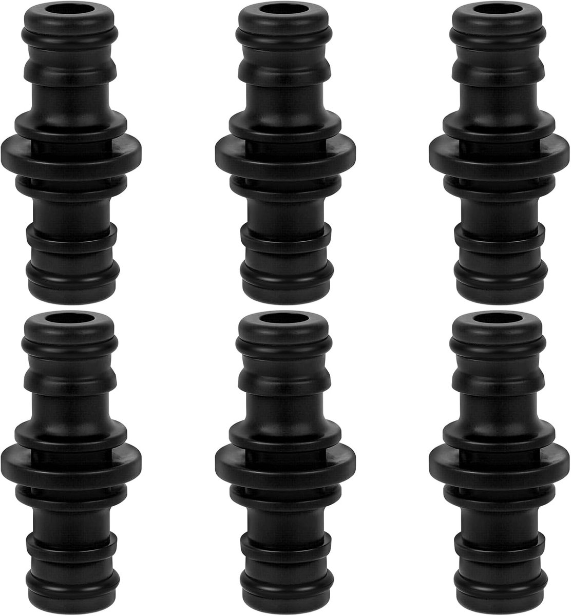 Slangverbinder 1/2 inch - kunststof - 6 stuks - snelle aansluiting voor tuinslangen - SnelShoppen