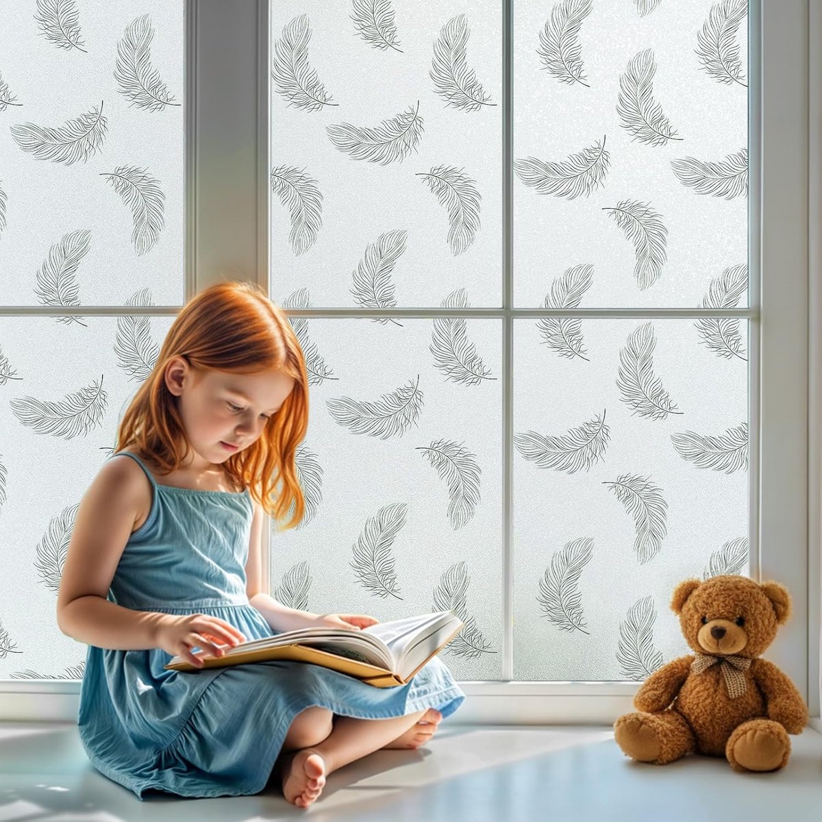 Raamfolie Privacy Screen 30 x 120 cm - Veer Motief - Opaque - Bescherming tegen nieuwsgierige blikken - SnelShoppen