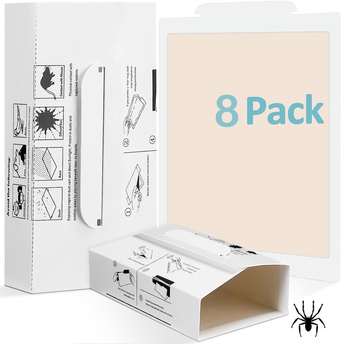 Spinnenvanger lijmvallen 8 stuks - Insectenvanger 27 x 13,5 cm - Veilig en milieuvriendelijk - SnelShoppen