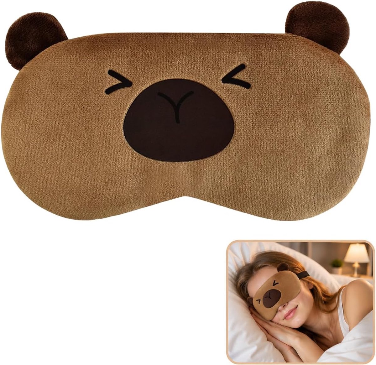 Slaapmasker watervarken - zacht pluche - schattig design - ideaal voor reizen - SnelShoppen