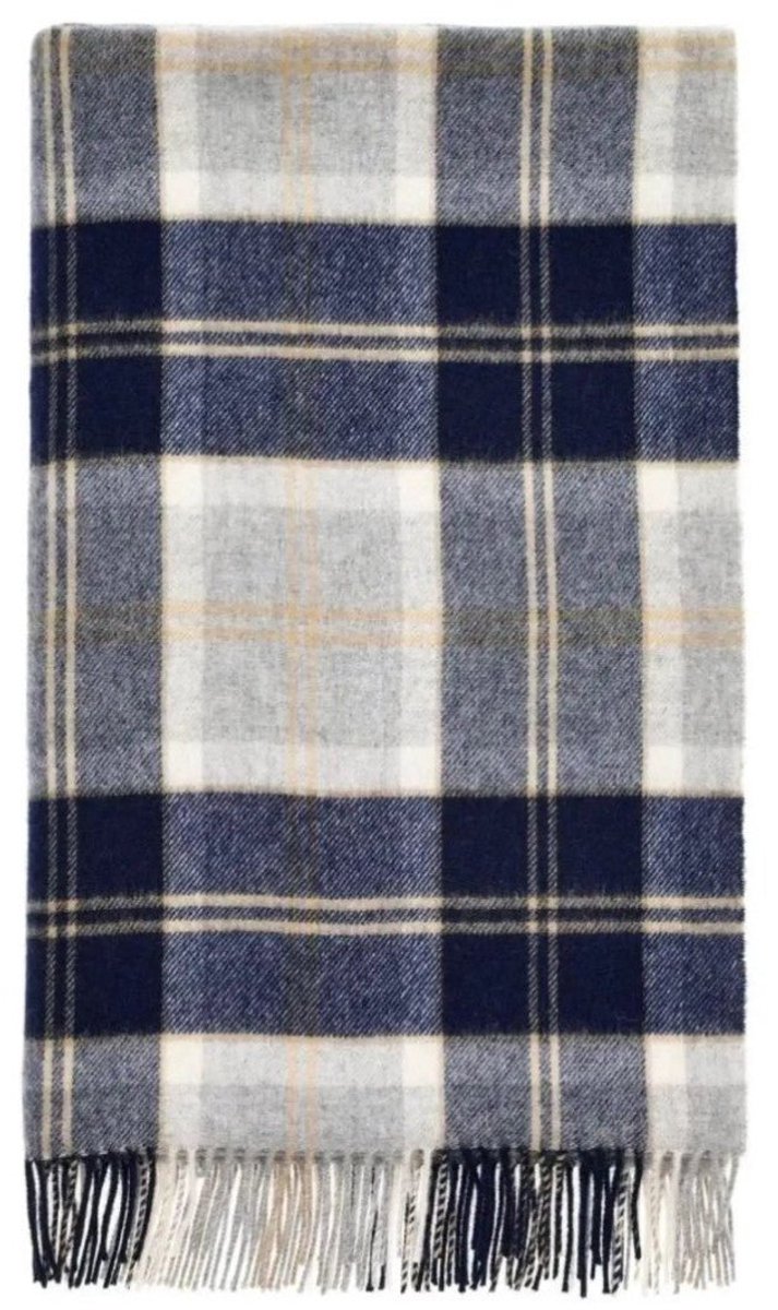 Bronte by Moon Plaid Tartan Bannockbane Silver - Merino Lamswol - 140x185 - Bronte by Moon Grijs