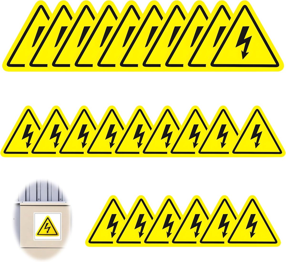 Elektrische risico stickers 25 stuks - 5 cm 10 cm - waterdicht PVC - voor binnen en buiten gebruik - SnelShoppen
