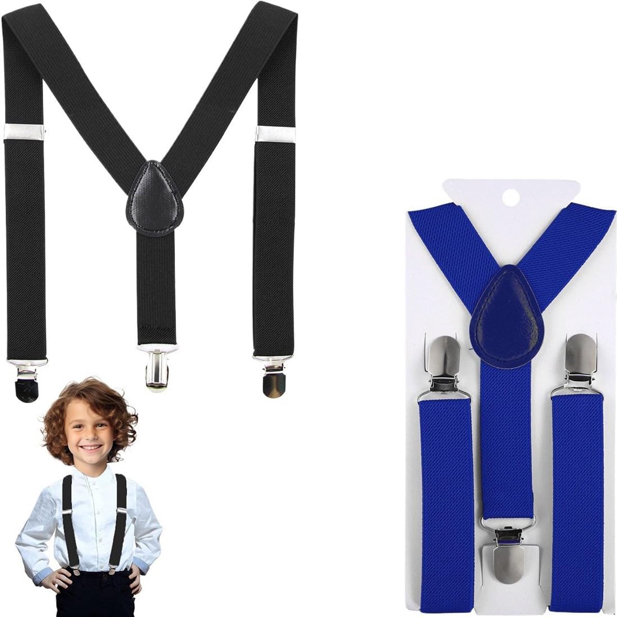 Kinderbroeksriemen 2 sets - Elastisch en verstelbaar - Y-vormige clips - Ideaal voor elke outfit - SnelShoppen