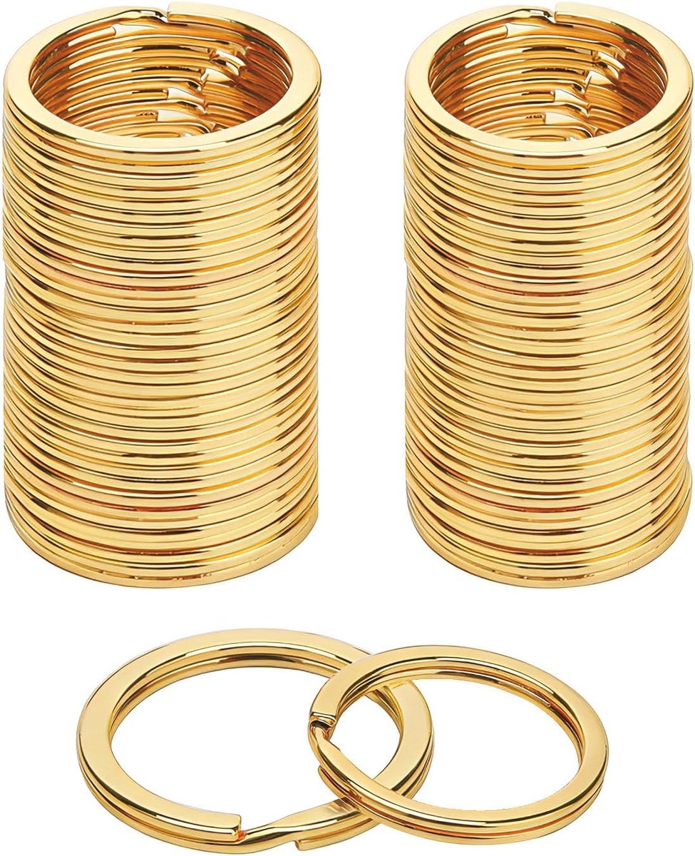 Keyrings 25cm & 30cm - Gouden splitringen - Sterk metaal - Voor sleutels en knutselen - SnelShoppen