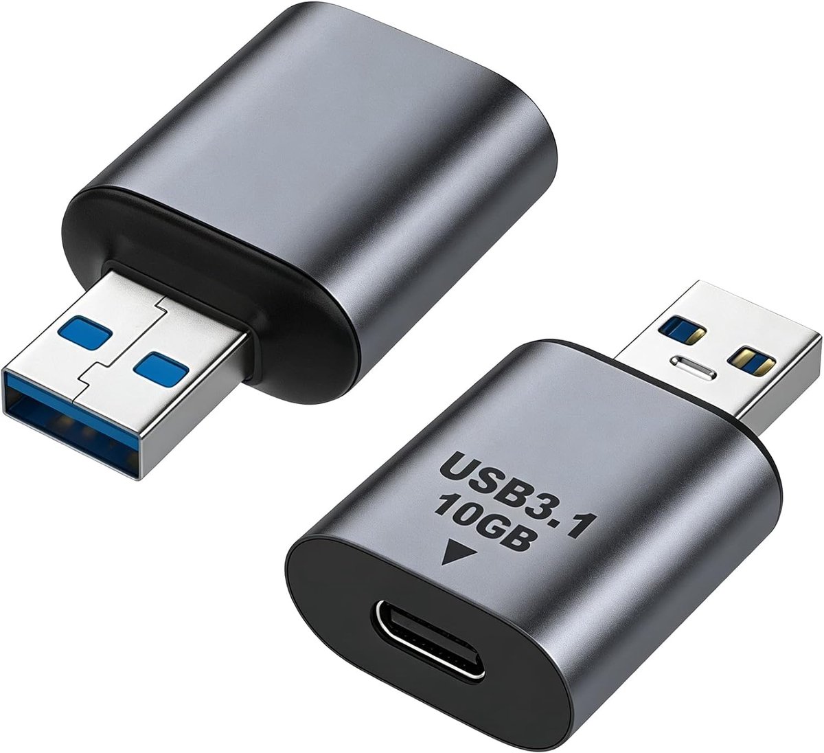 USB C naar USB A Adapter 10Gbps - 2 Stuks - Snelle Oplaadfunctie - Ideaal voor Laptop - SnelShoppen