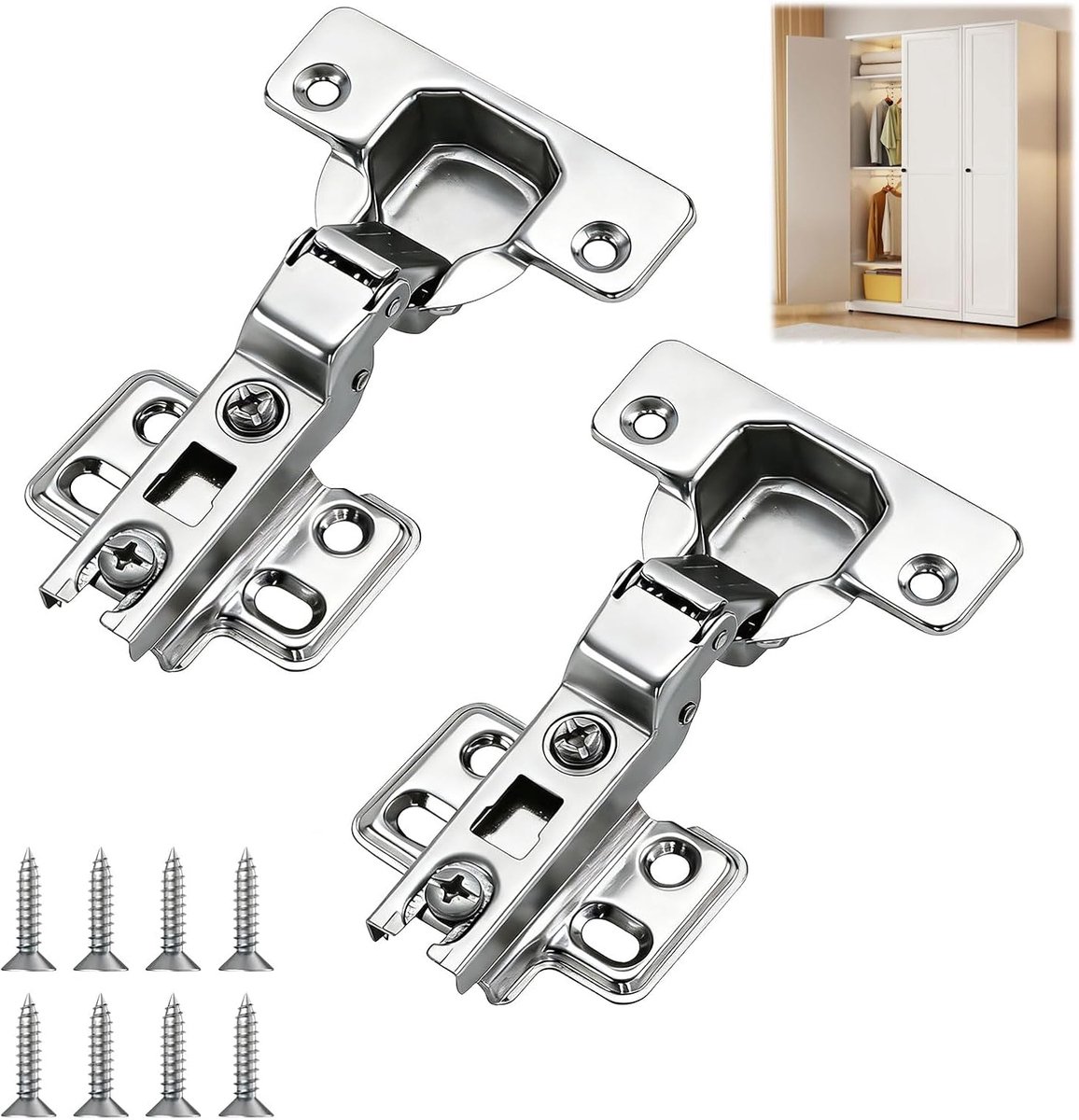 Deurhengsels 2 Stuks - Soft Close - Zelfsluitend - Voor Kasten en Meubels - SnelShoppen