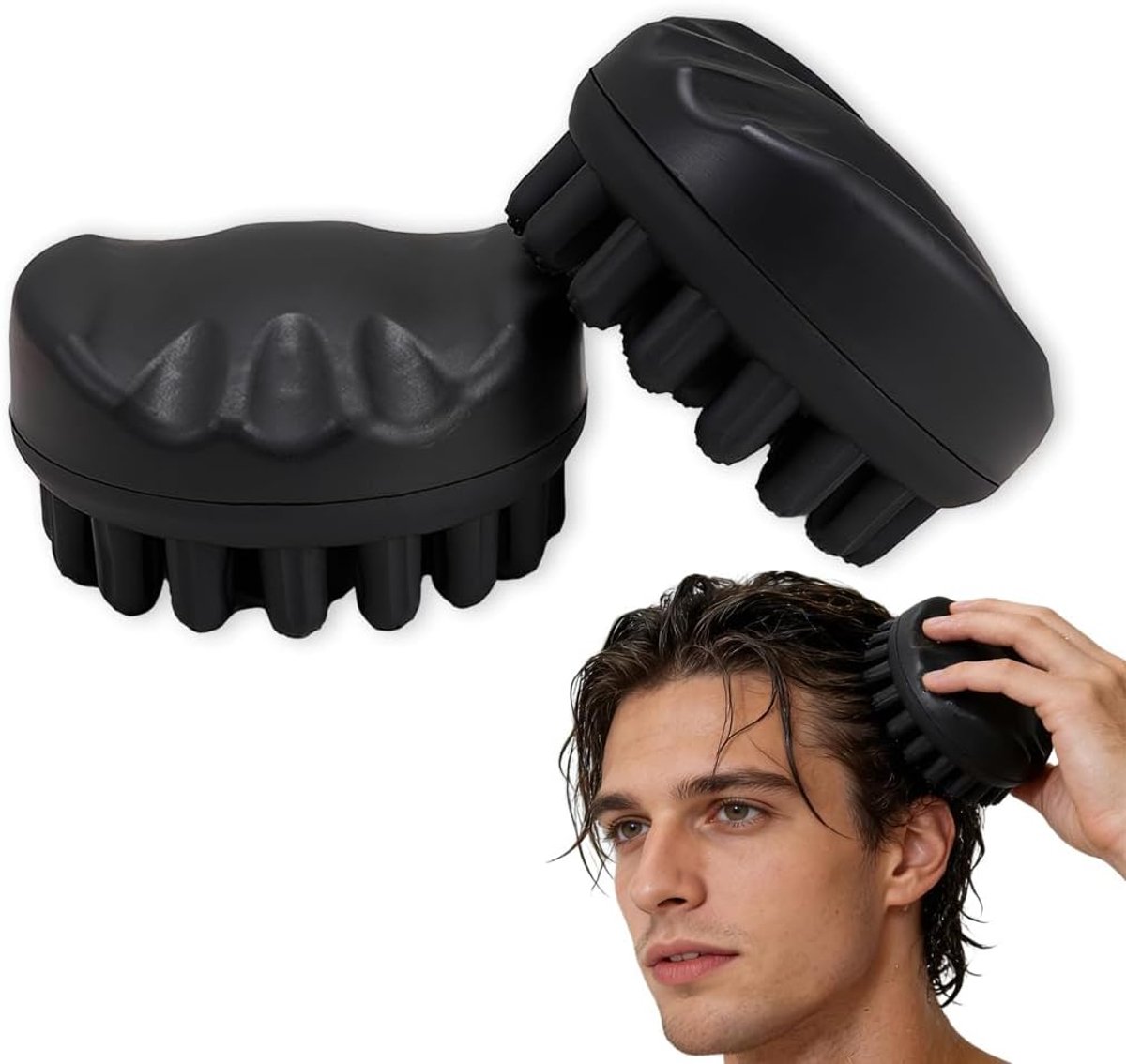 Haarborstel afro-haarspons - rubber - antislip handgreep - comfortabel stylen - SnelShoppen