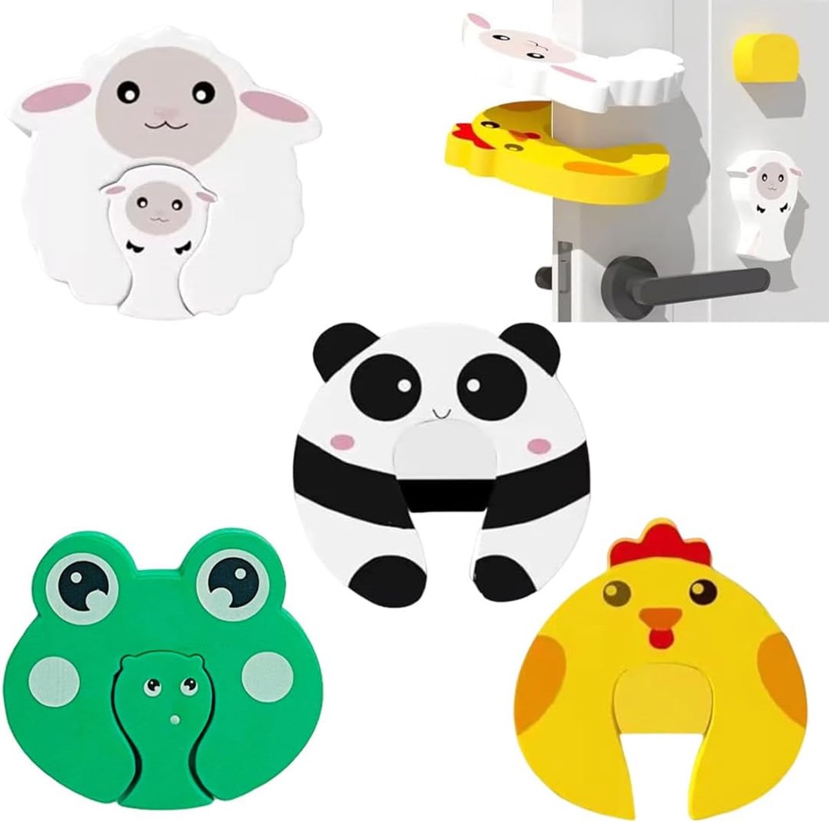 Deurvergrendeling voor baby's - 4 stuks - cartoon design - vingerbescherming voor kinderen - SnelShoppen