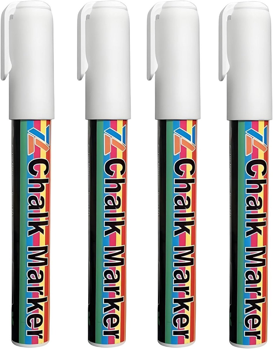 Krijtpen 6 mm - Witte tip - Wasbaar en stofvrij - Ideaal voor school en bistro - SnelShoppen