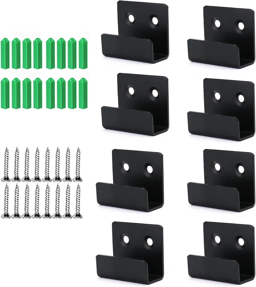 U-hoekhouders 8 stuks - zware belasting - staal - ideaal voor wanddecoratie - SnelShoppen