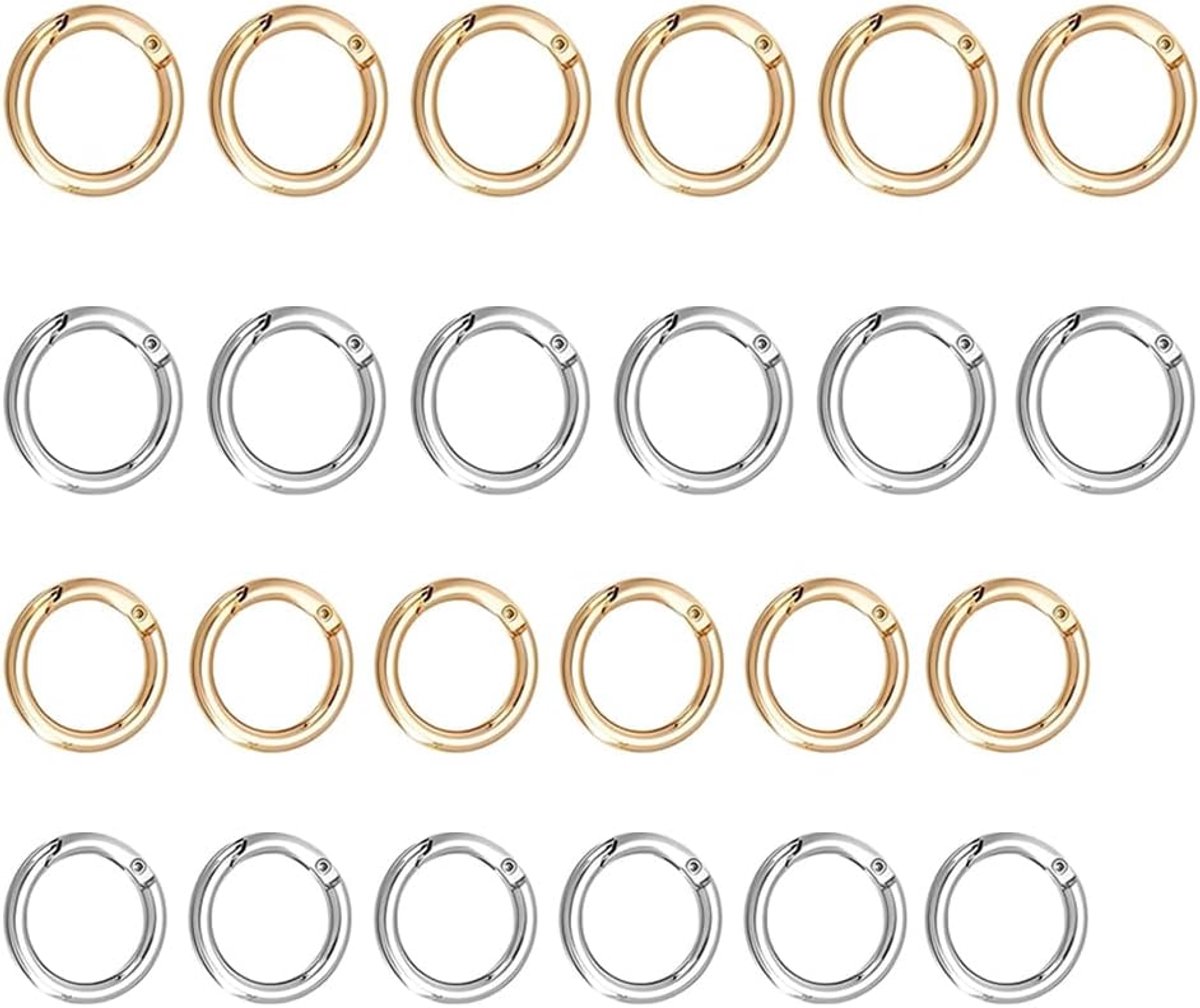 O-ring karabijnhaken 26/33 mm - zilver/goud - 24 stuks - voor tassen - SnelShoppen