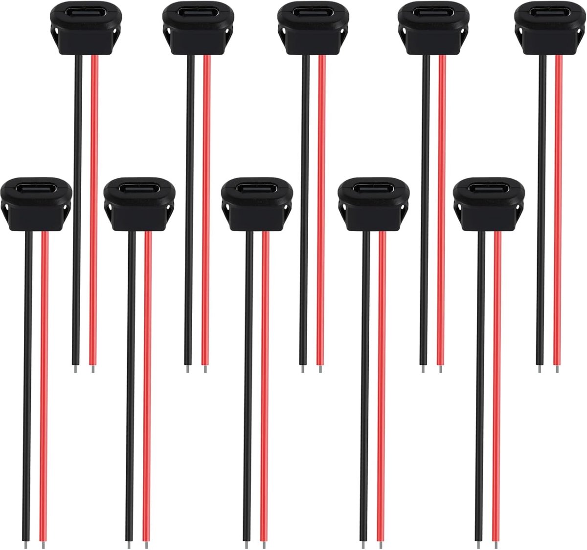 USB-C connector 3A - Pack van 10 - Snappende moer - Perfect voor elektronische projecten - SnelShoppen