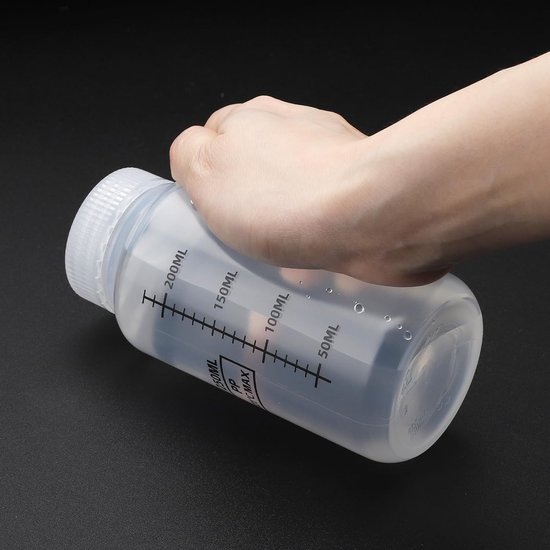 Plastic laboratoriumfles 250ML - brede hals - met schaalverdeling - eenvoudig vullen en reinigen - SnelShoppen — afbeelding 3