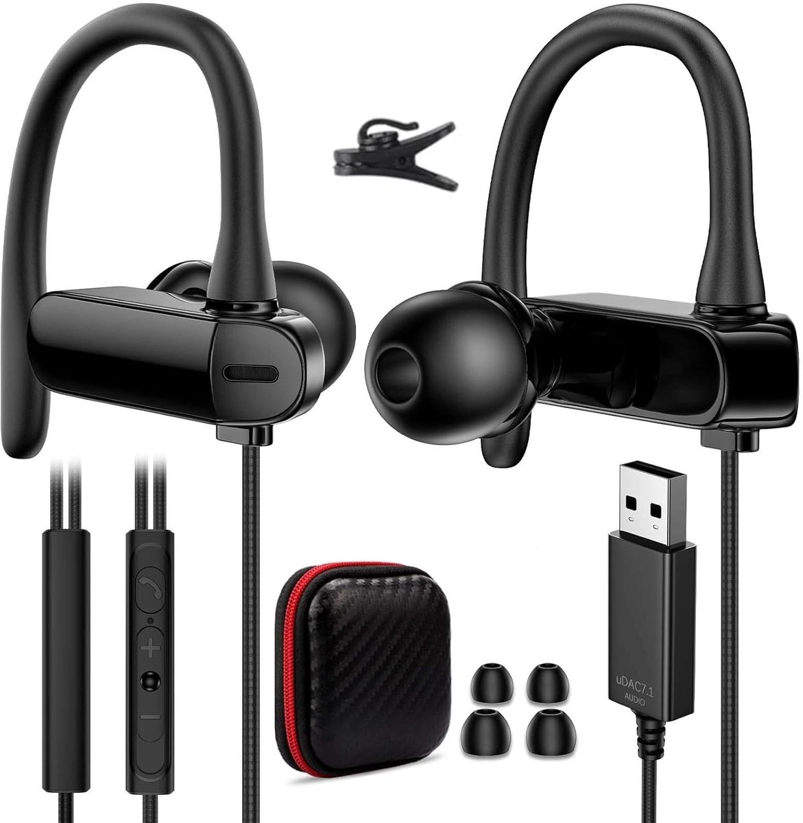 Hoofdtelefoon met microfoon - 230 cm lange kabel - ruisonderdrukking - ideaal voor Zoom - SnelShoppen