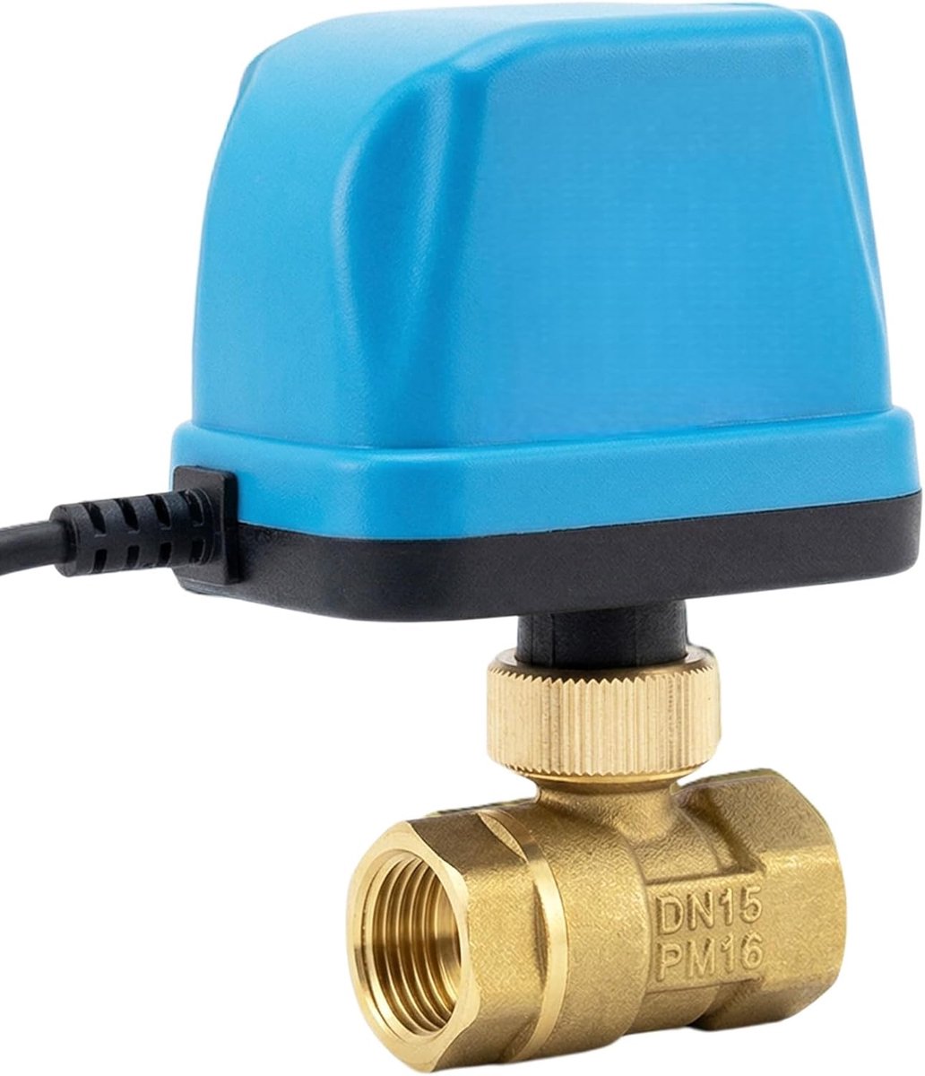 Motorventiel 2-weg Dn15 G1/2 Inch - Messing met RVS inzet - Automatische omkeerfunctie - SnelShoppen