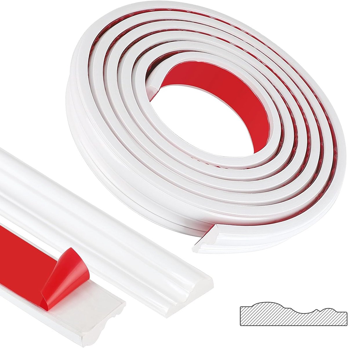 Wandafwerking 3 m zelfklevend - 40 mm breed - glanzend - eenvoudig te installeren - SnelShoppen