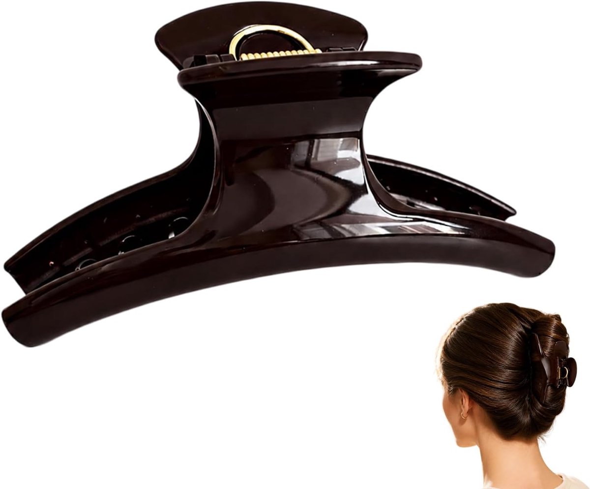 Haarklammer Slim Claw Clip - Bruin - Anti-Rutsch - Perfect voor een stevige grip - SnelShoppen