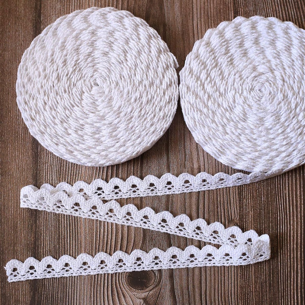 Lace band 20 m - Katoen - Vintage decoratief - Perfect voor creatief gebruik - SnelShoppen
