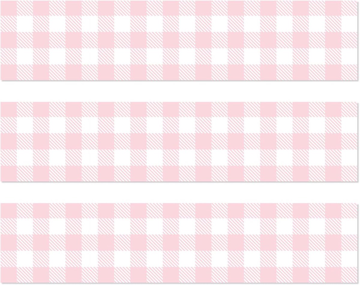 Eetbare Geruite Taartrand, 28x6,2 cm Roze Geruite Taartomslag Voorgesneden Eetbare Dessertstrips Decoratie voor Verjaardagsfeest