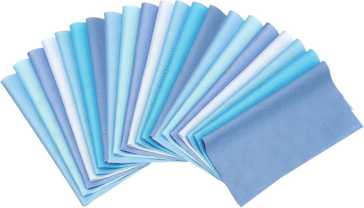 Stofbundels, 21 stuks 25,5 x 25,5 cm dik kwartaal effen kleur voorgesneden stof vierkanten voor naaien patchwork quilten doe-het-zelf ambachten, blauw