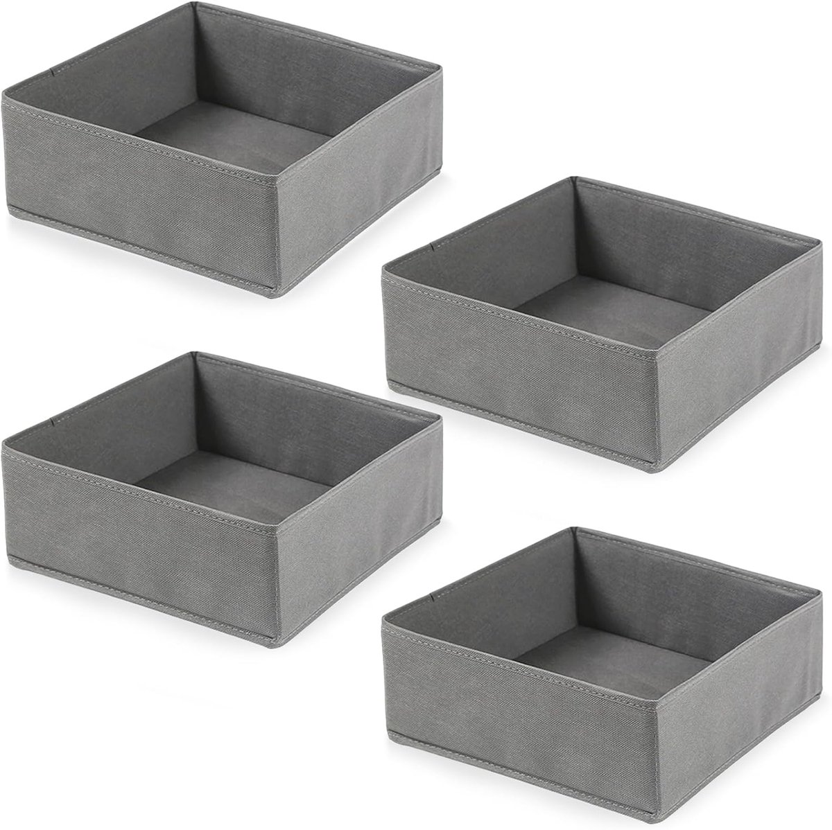 4 stuks kledinglade-organisatoren opvouwbare stoffen verdelers kledingkast opbergdozen voor kleding shirts broeken handdoeken speelgoed (grijs