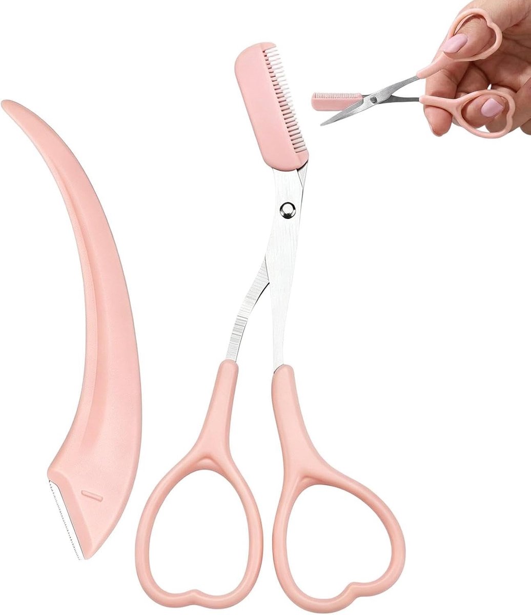 Precisie Trimmesje | Antislip wenkbrauwtrimmerschaar Voor Het Verwijderen Van Gezichtshaar Stylen Make-up Verzorging Thuis En Reis