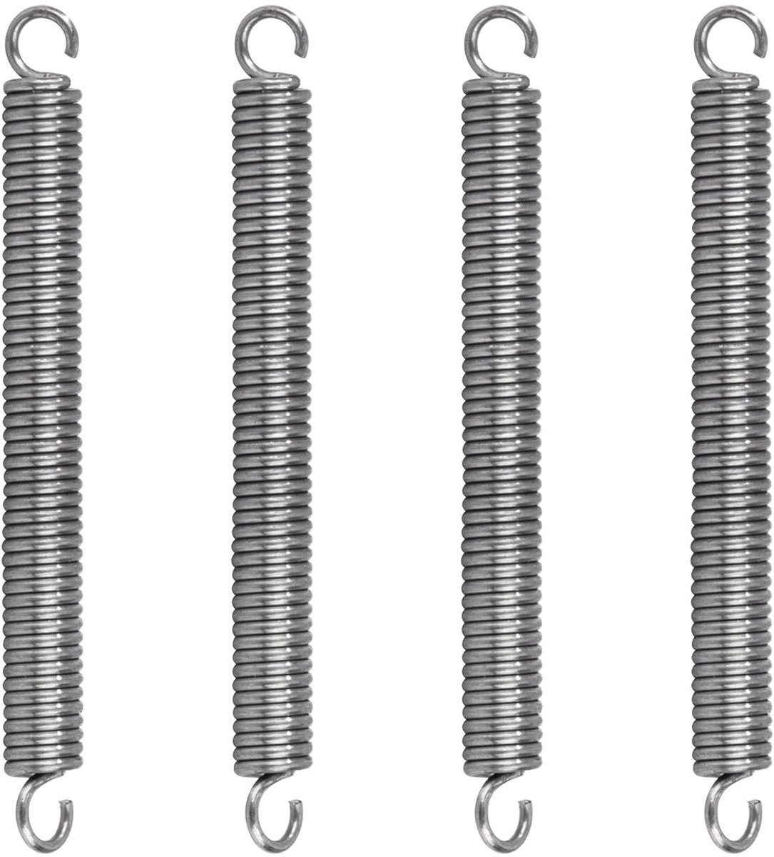 Trekveren met haak, roestvrij staal, trekveer, spanveer, 30 mm, buitendiameter 3 mm, draaddiameter 0,5 mm, haakhoek 90 graden, maximale trekkracht 0,9 kg, 0,5 x 3 x 30 mm, 20 stuks
