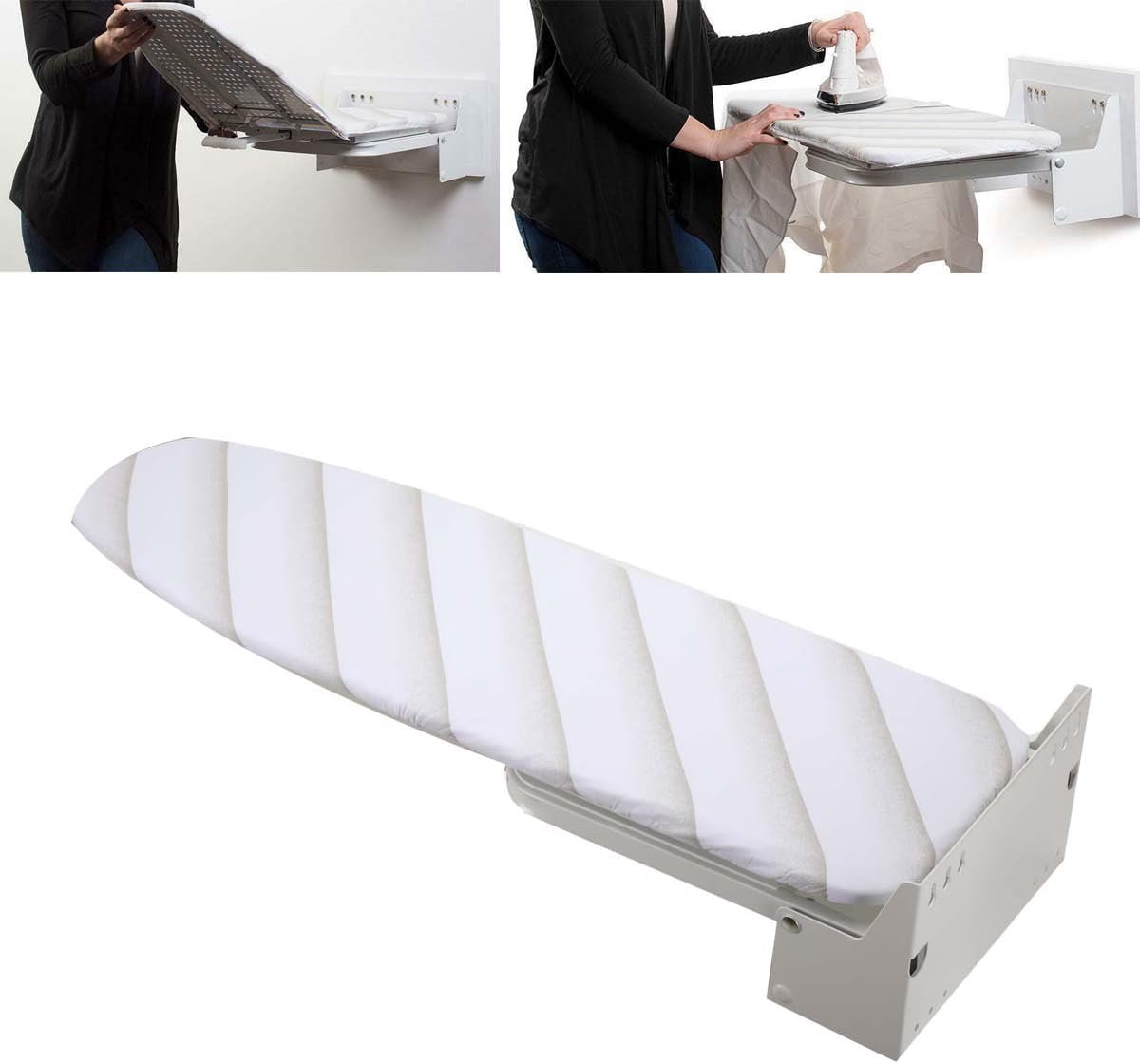 Strijkplank, wandmontage, strijkplank, opvouwbaar, voor stoomstrijkijzer, strijkijzer met een hittebestendige strijkafdekking geleverd