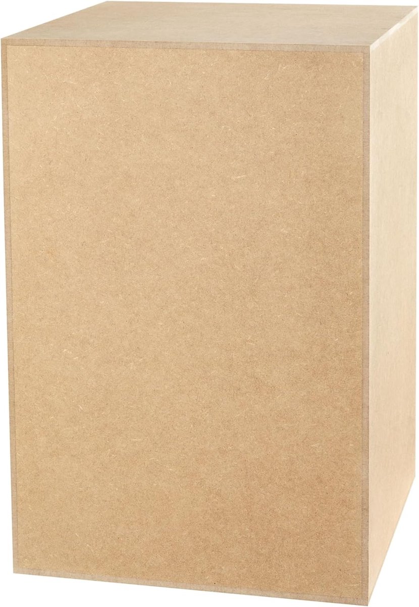 Zuil van MDF, Plantenzuil voor de woonkamer, Bloemenstandaard, Decoratief podium, Plantenstandaard, Stevige sokkel, Modern design, 60x40x40 cm
