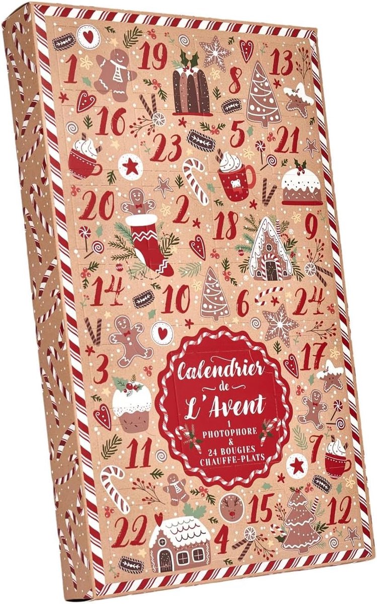 Adventskalender Kaarsen - 22 x 38 x 5 cm - Geurkaarsen Set - Perfecte Kerstdecoratie - SnelShoppen