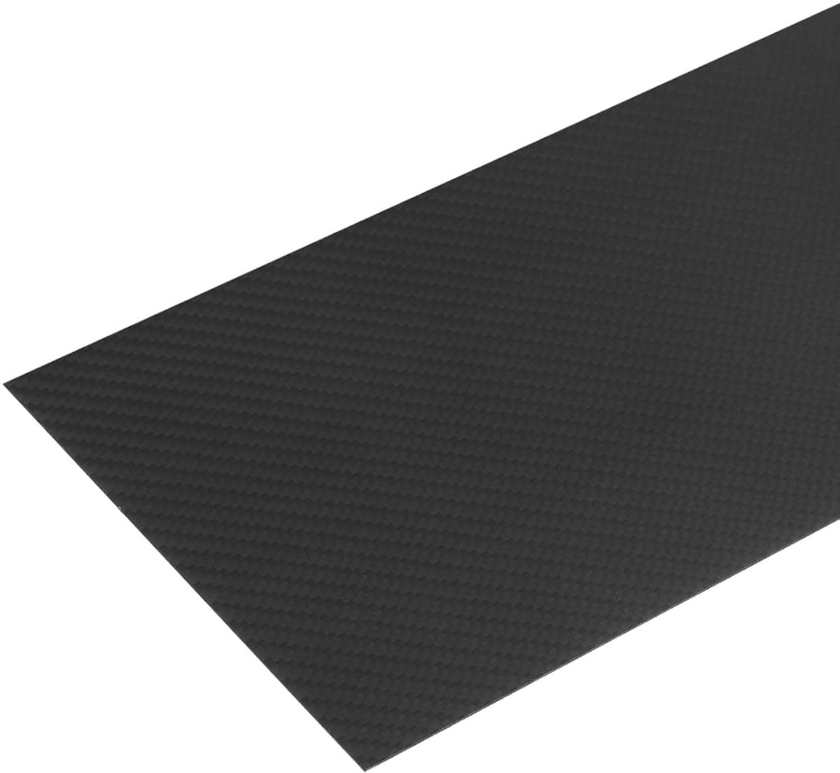 Koolstofvezelfolie, 250 x 100 x 0,5 mm, glanzend oppervlak, plaat van gesmede koolstofvezels, plakfolie, plat weefsel voor RC vliegervlieger