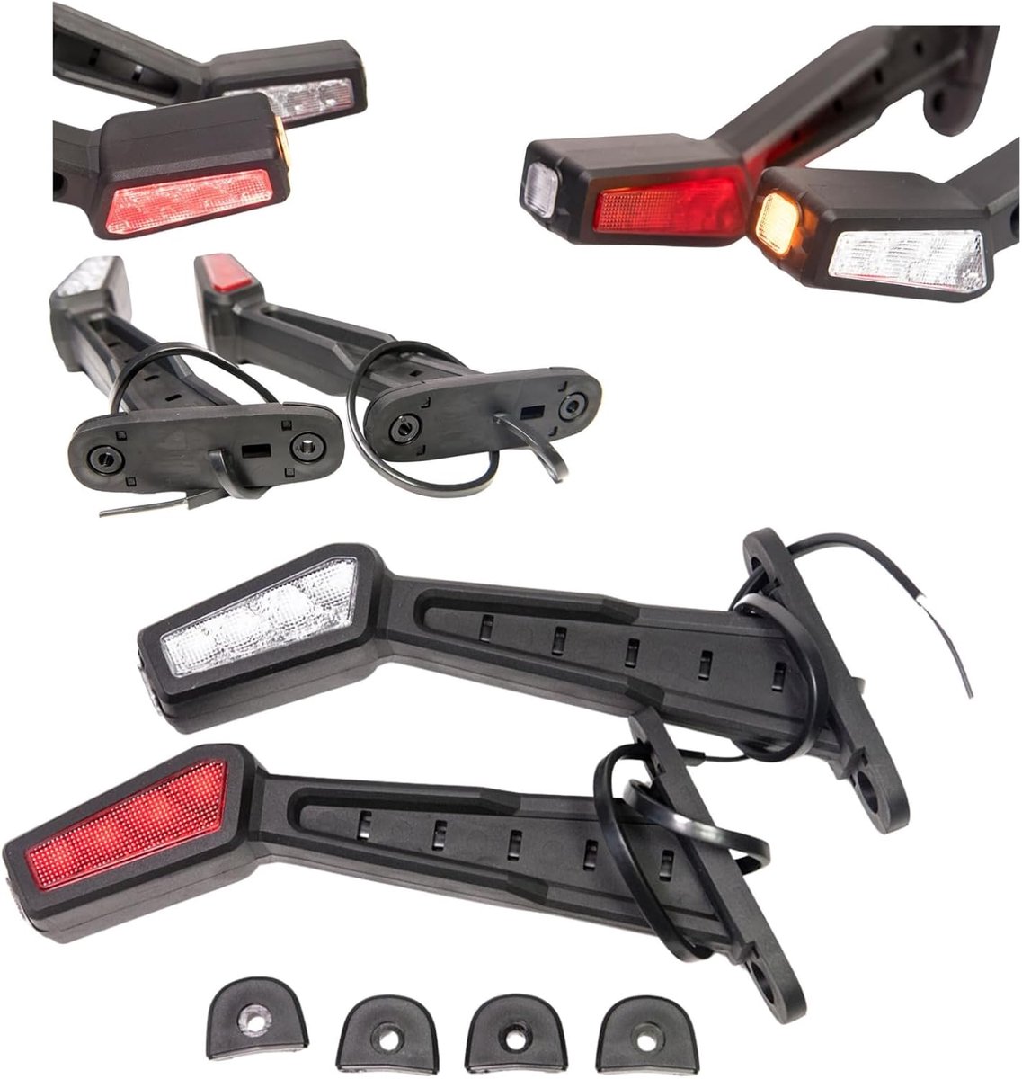 rubber markeringslicht zijlicht 12V 24V x 2 met positielicht auto vrachtwagen caravan KFZ lamp licht wit rood oranje