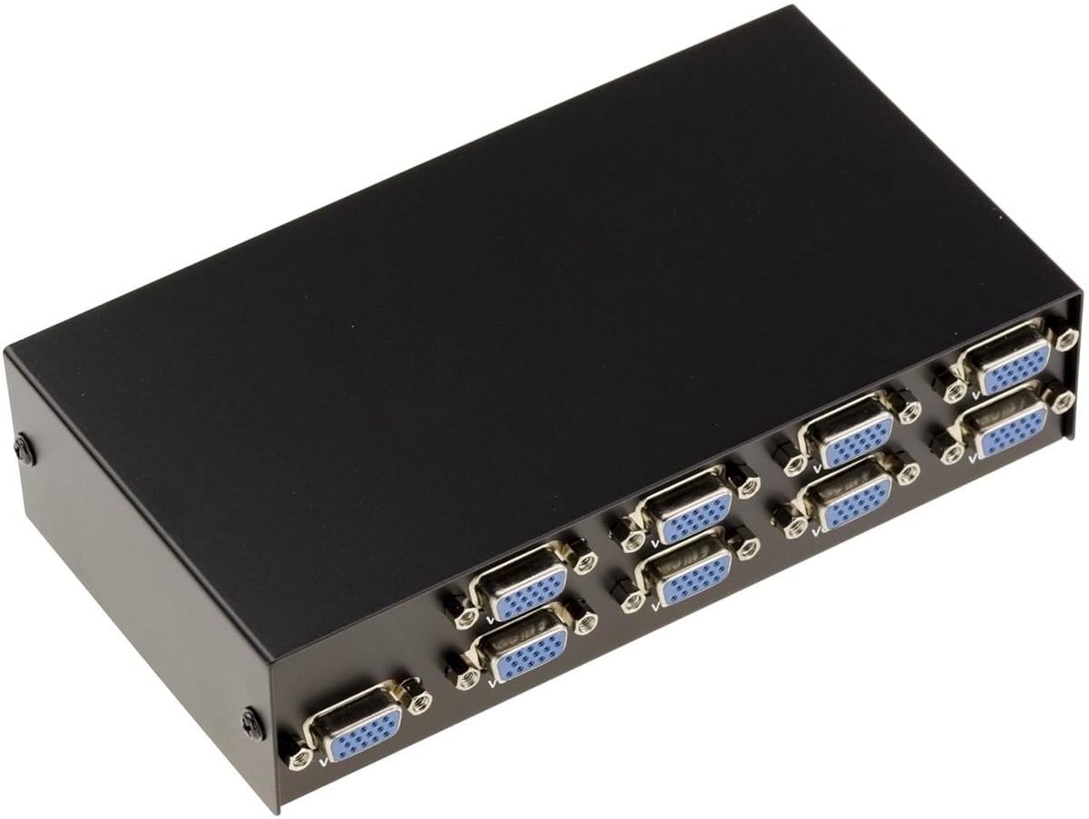 Video Switch 8 + 1 Port VGA Sharing Box, schakelt 8 ingangen naar 1 uitgang of 1 ingang naar 8 uitgangen