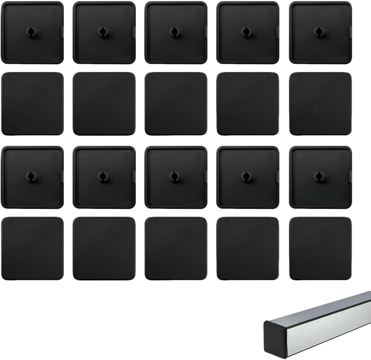 eindkappen 40 x 40 mm voor aluminium profiel, zwart, bescherming en uiterlijk, ideaal voor bouw en industrie (10 stuks)
